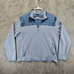Eddie Bauer Men’s XL Quarter Zip Fleece‎ Pullover Blue Long Sleeve
